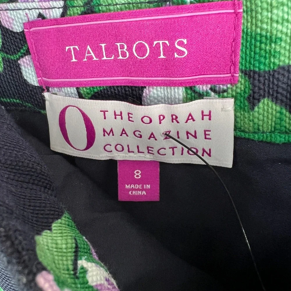 Talbots Oprah Magazine Collection‎ Floral Pencil Skirt Navy Purple Size 8